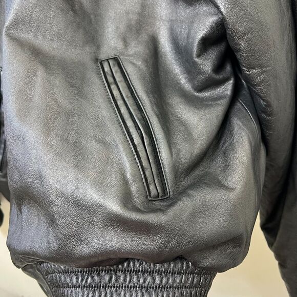 Collectible Vintage Nike Big Swoosh Varisty Leather Bomber Jacket – Size XXL - Picture 14 of 16